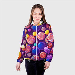 Куртка с капюшоном женская Сладости для радости, цвет: 3D-белый — фото 2