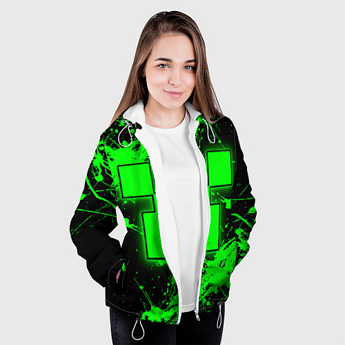 Женская куртка Minecraft neon green / 3D-Белый – фото 3