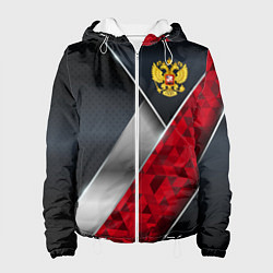 Куртка с капюшоном женская Red & black Russia, цвет: 3D-белый