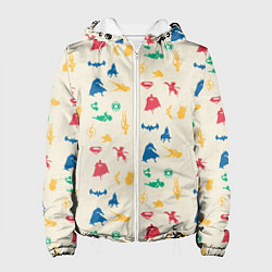 Куртка с капюшоном женская Паттерн с Супер питомцами DC Лига Суперпитомцы, цвет: 3D-белый