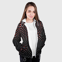 Куртка с капюшоном женская Imitation snake skin - pattern, цвет: 3D-белый — фото 2