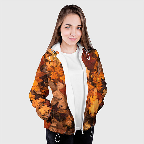 Женская куртка Опавшие листья / 3D-Белый – фото 3