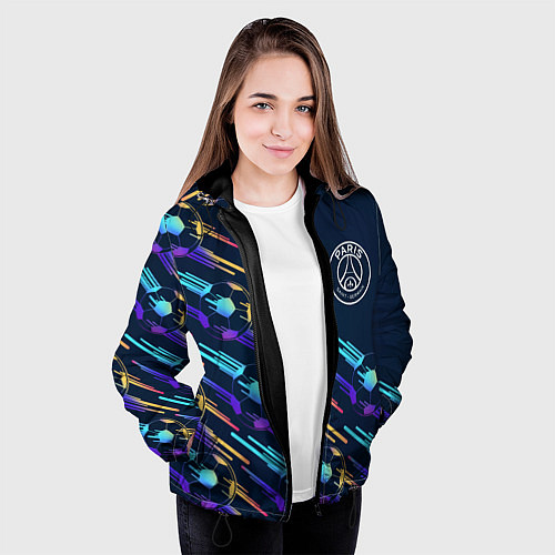 Женская куртка PSG градиентные мячи / 3D-Черный – фото 3