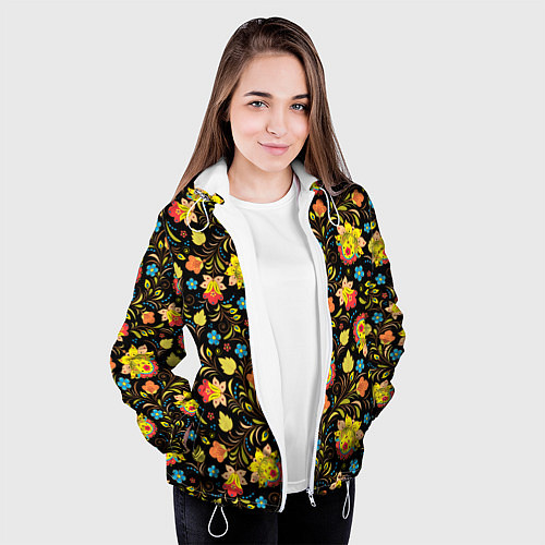 Женская куртка Русский яркий узор / 3D-Белый – фото 3