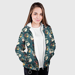 Куртка с капюшоном женская Отпечатки рук граффити, цвет: 3D-белый — фото 2