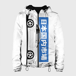 Куртка с капюшоном женская Nissan 300ZX Front View JDM Retro Style, цвет: 3D-черный