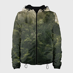 Куртка с капюшоном женская Листья и дождик, цвет: 3D-черный