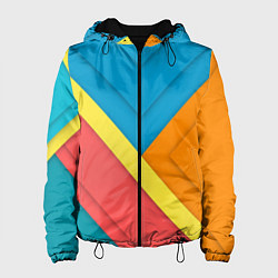 Куртка с капюшоном женская Простейший геометрический узор, цвет: 3D-черный