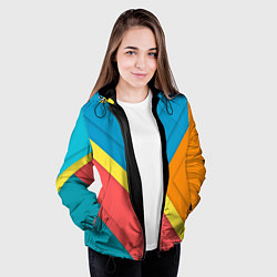 Куртка с капюшоном женская Простейший геометрический узор, цвет: 3D-черный — фото 2