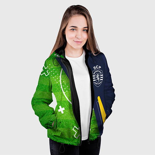 Женская куртка Sporting football field / 3D-Черный – фото 3