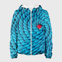 Куртка с капюшоном женская Спираль - минимализм, цвет: 3D-белый