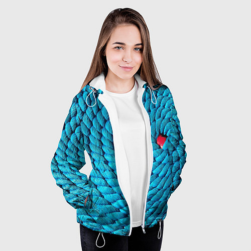 Женская куртка Спираль - минимализм / 3D-Белый – фото 3