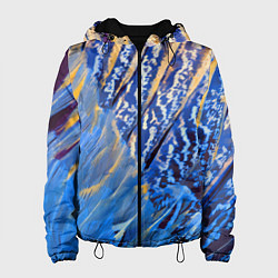 Куртка с капюшоном женская Перьевой паттерн - авангард, цвет: 3D-черный