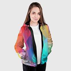 Куртка с капюшоном женская Нежный разноцветный фон, цвет: 3D-черный — фото 2