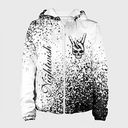 Куртка с капюшоном женская Nightwish и рок символ на светлом фоне, цвет: 3D-белый