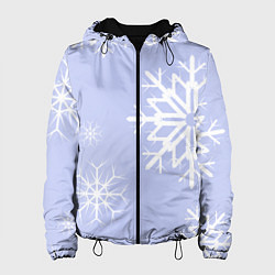 Куртка с капюшоном женская Снежинок узоры, цвет: 3D-черный