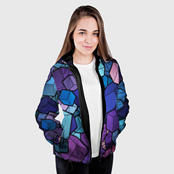 Куртка с капюшоном женская Цветные кубы, цвет: 3D-черный — фото 2