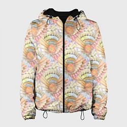 Куртка с капюшоном женская Абстракция крылья акварель, цвет: 3D-черный