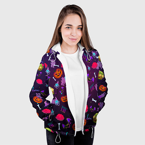 Женская куртка Это Хэллоуин / 3D-Белый – фото 3