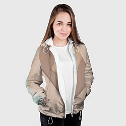 Куртка с капюшоном женская Геометрические дыры в прямоугольниках, цвет: 3D-белый — фото 2