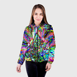 Куртка с капюшоном женская Acid pixels, цвет: 3D-черный — фото 2