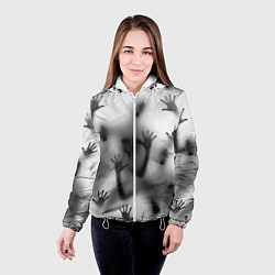 Куртка с капюшоном женская Bodies inside behind a white wall, цвет: 3D-белый — фото 2