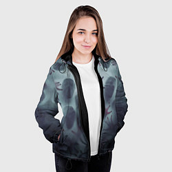 Куртка с капюшоном женская Scary faces trying to get out, цвет: 3D-черный — фото 2