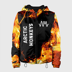 Куртка с капюшоном женская Arctic Monkeys и пылающий огонь, цвет: 3D-черный