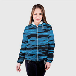 Куртка с капюшоном женская Волны Камуфляж, цвет: 3D-белый — фото 2