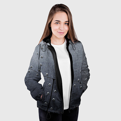 Женская куртка Стальные пластины / 3D-Черный – фото 3