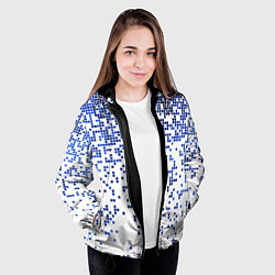 Куртка с капюшоном женская Пиксельный минималистический паттерн, цвет: 3D-черный — фото 2
