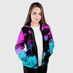 Куртка с капюшоном женская Stray neon, цвет: 3D-черный — фото 2