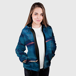 Куртка с капюшоном женская Броня из магического синего камня, цвет: 3D-черный — фото 2