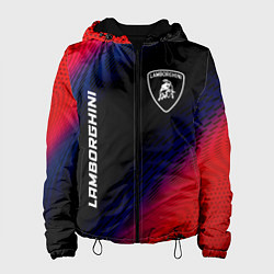Куртка с капюшоном женская Lamborghini красный карбон, цвет: 3D-черный