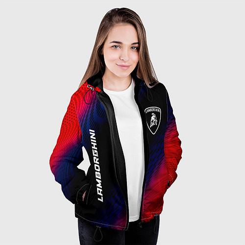 Женская куртка Lamborghini красный карбон / 3D-Черный – фото 3