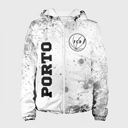 Куртка с капюшоном женская Porto sport на светлом фоне: надпись, символ, цвет: 3D-белый