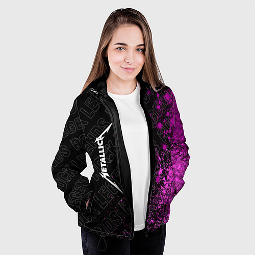 Женская куртка Metallica rock legends: по-вертикали / 3D-Черный – фото 3