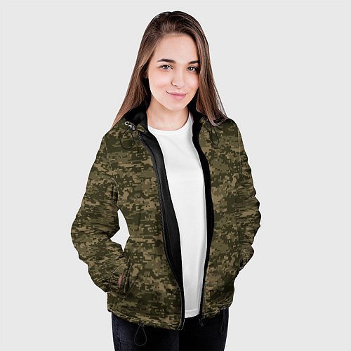 Женская куртка Камуфляж AOR-1 мелкий / 3D-Черный – фото 3