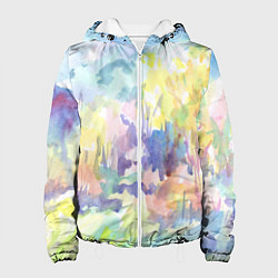Куртка с капюшоном женская Золотая осень акварель, цвет: 3D-белый