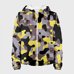 Куртка с капюшоном женская Камуфляж Yellow Stinger, цвет: 3D-белый