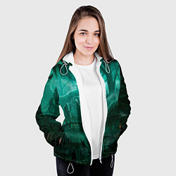 Куртка с капюшоном женская Причал у болота, цвет: 3D-белый — фото 2