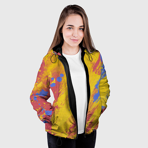 Женская куртка Радужная палитра / 3D-Черный – фото 3