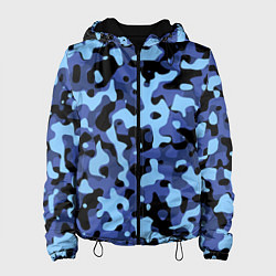 Куртка с капюшоном женская Камуфляж Sky Blue, цвет: 3D-черный