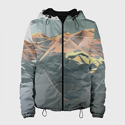 Куртка с капюшоном женская Абстрактное жидкое стекло, цвет: 3D-черный