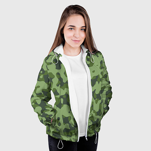Женская куртка Камуфляж ВСР-93 Флора - Арбуз / 3D-Белый – фото 3
