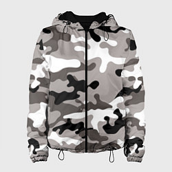Куртка с капюшоном женская Камуфляж Urban крупный, цвет: 3D-черный
