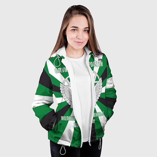 Женская куртка Железнодорожные войска ВС РФ / 3D-Белый – фото 3