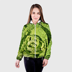 Куртка с капюшоном женская Свежая капуста, цвет: 3D-белый — фото 2