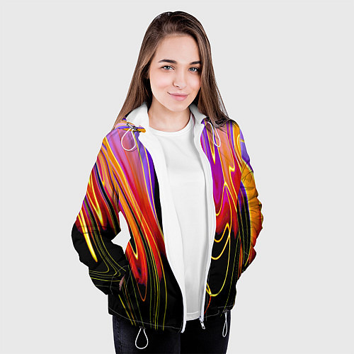 Женская куртка Абстракция сияние / 3D-Белый – фото 3