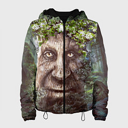 Куртка с капюшоном женская Мудрое Таинственное Дерево, цвет: 3D-черный
